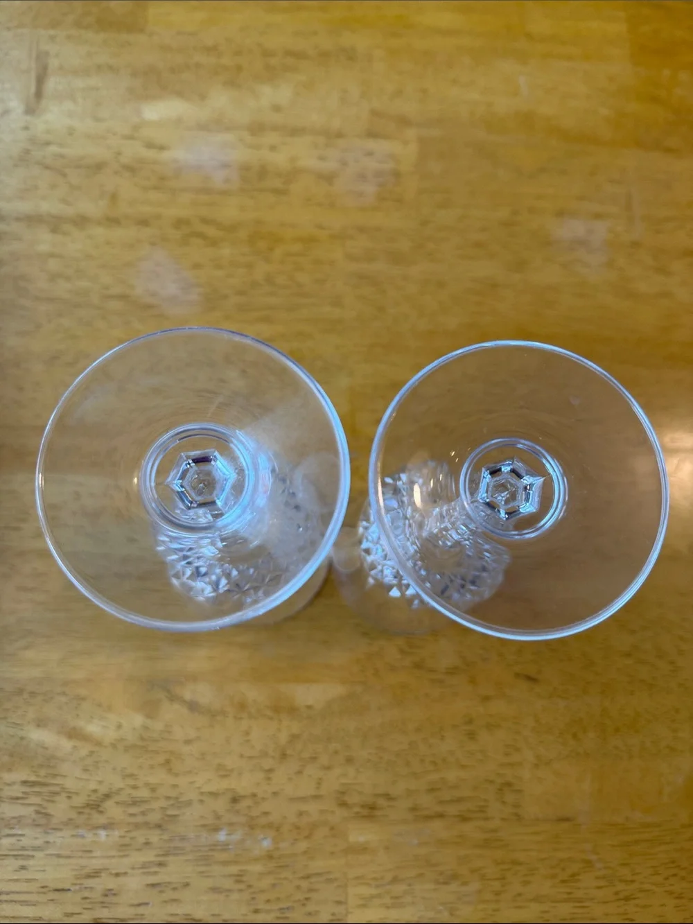 Crystal Cut Wine Glasses - Clear Stemware (Pair)